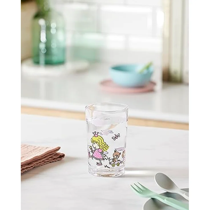 emsa Kinder-Trinkglas Kids, 0,2 Liter, Motiv: Princess, Bunt, 516274, Pink – Bild 5