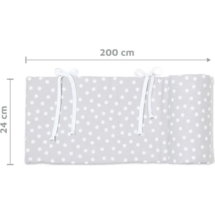 babybay Nestchen Piqué passend für Modell Boxspring XXL, perlgrau Punkte weiß – Bild 6