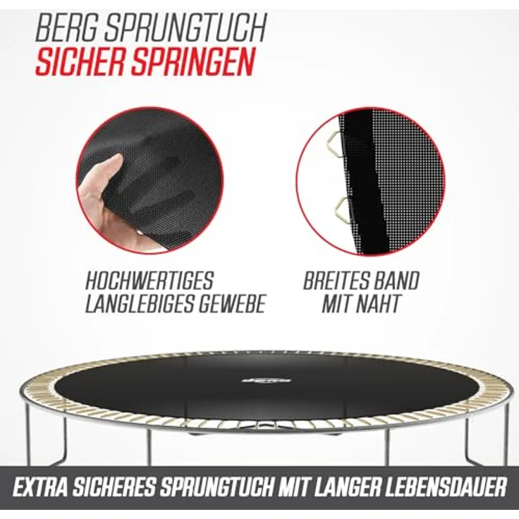 Berg Trampolin Favorit 430 cm, inkl. Sicherheitsnetz Comfort, grün, max. Benutzergewicht 120 kg, wetterbeständig – Bild 2