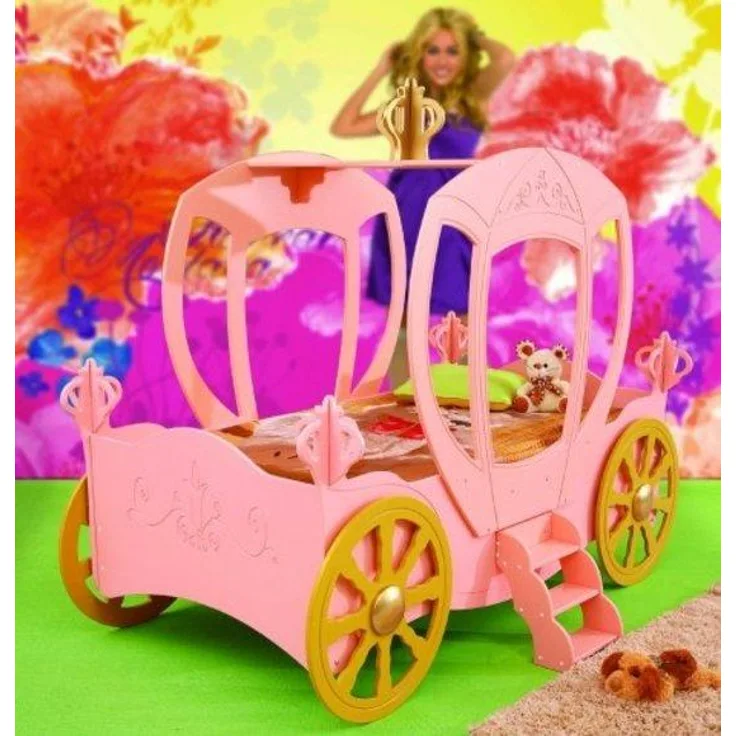 Bett mit Matratze Kinderbett Kinderzimmer Kutsche Prinzessin Mädchen