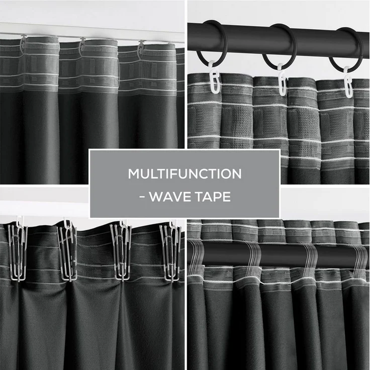 Restilo Gardine Gardine Multifunktionsband Kräuselband Vorhang Verdunkelnd Samt Textil (1 St), Kräuselband, verdunkelnd, Samt Textilien, mit Raffhalter – Bild 2