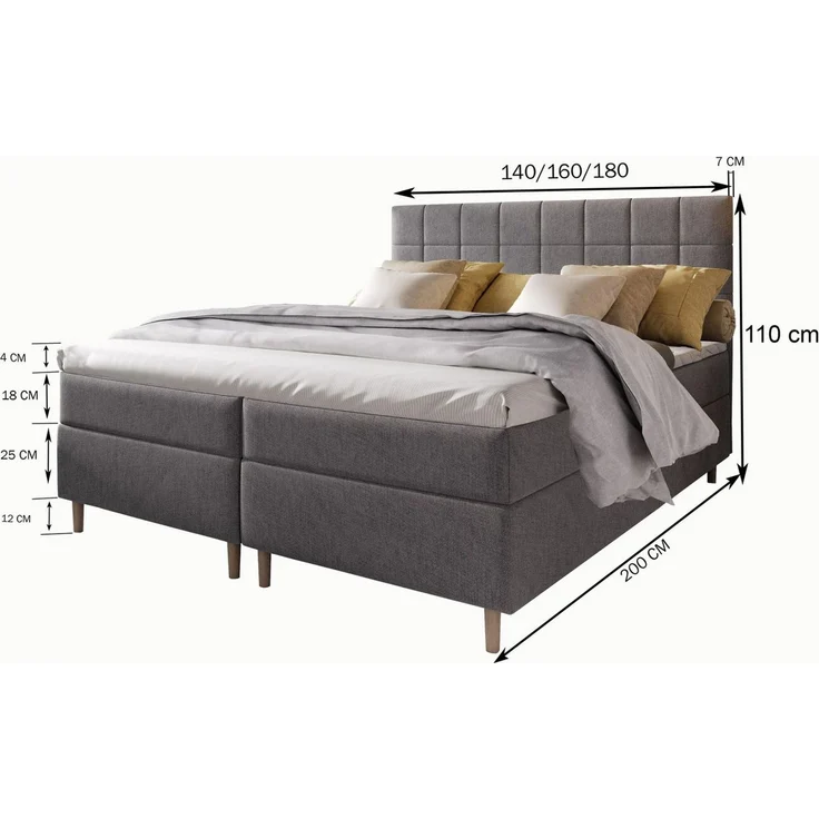 Masseno Boxbett IBIZA 160x200 cm mit Bonell Matratze und Topper – Bild 2