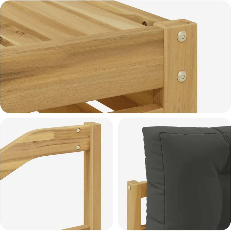 vidaXL Outdoor-Sofagarnitur 7 stk. 6-Sitzer Weiß und Anthrazit 3390102 – Bild 5