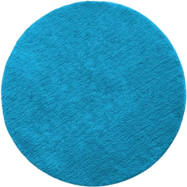 Floordirekt Badematte Sky, Rund - Ø 95 cm, Hochflor, Rutschhemmend, Schnell trocknend, Hellblau, Geeignet für Fußbodenheizung – Bild 1