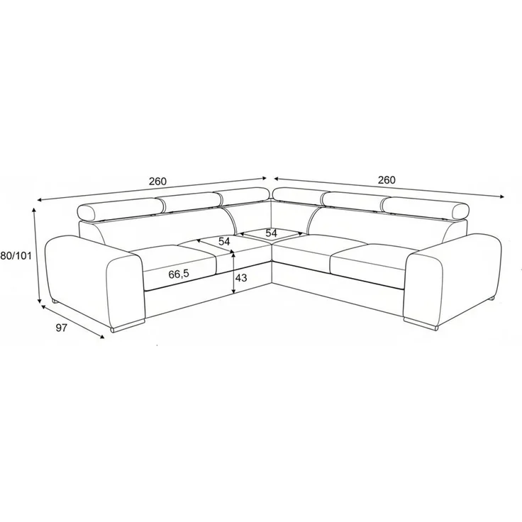 Wohnero24 Ecksofa PAVONE 3 260x260 cm – Chenille Sofa Braun mit Schlaffunktion 190x125 cm, Bettkasten & verstellbaren Kopfstützen – Bild 9
