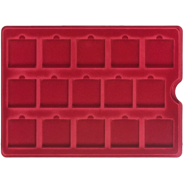 MC. Sammler Aufbewahrungsbox MC. Sammler Alu Münzkoffer frei bestückbar mit Münztableaus Ihrer Wahl, Tableau 15 Fächer-50x50 mm