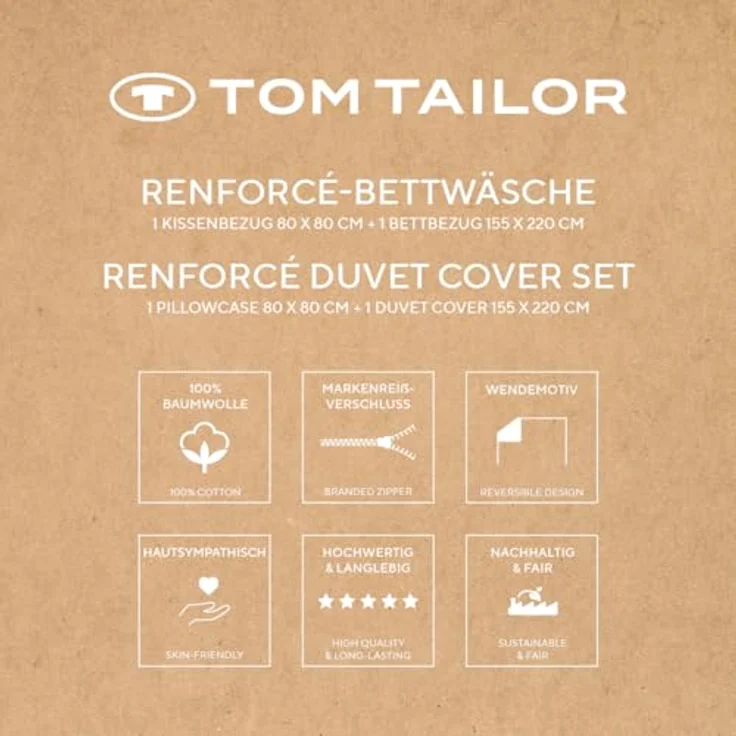 TOM TAILOR HOME Bettwäsche COLORED STRIPES in Gr. 135x200 cm, 155x220 cm, 200x220 cm oder 100x135 cm, Renforcé, 2 teilig, new bedroom, gewebtes Label – Bild 9