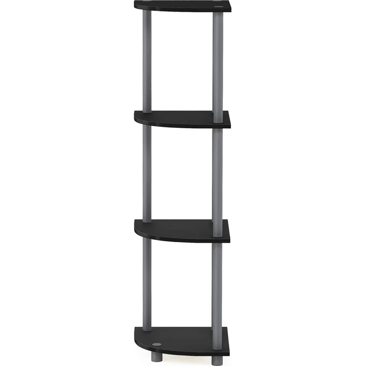 Furinno kompaktes Eck-Mehrzweck-Regal mit 4 Ebenen, schwarz/grau, 29. 46x29. 46x110. 49 cm – Bild 7