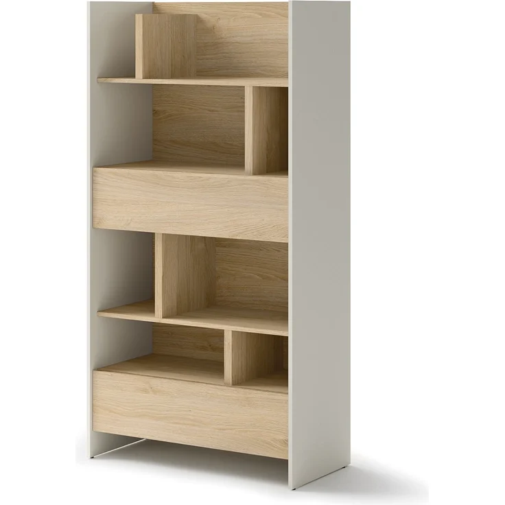 MEBLINI Wohnzimmerschrank BC-28 für Schrankbett - Kaschmir/Nagano Eiche - 92x178x46cm - Hochschrank mit Regalen, Fächern und Schubladen – Bild 1