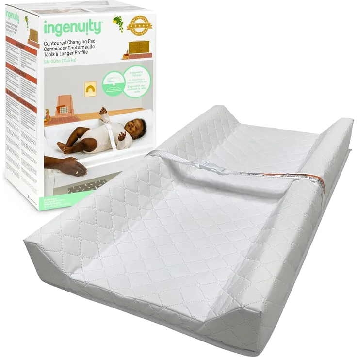 Summer by Ingenuity Konturierte Wickelauflage - Inklusive wasserdichter Wickelunterlage und Sicherheitsgurt mit Schnellverschluss