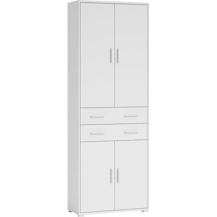 OFFICE LINE Aktenschrank in Weiß - Hoher Büroschrank mit 4 Türen - Modernes Büromöbel Komplettset - 79 x 220 x 35 cm (B/H/T)
