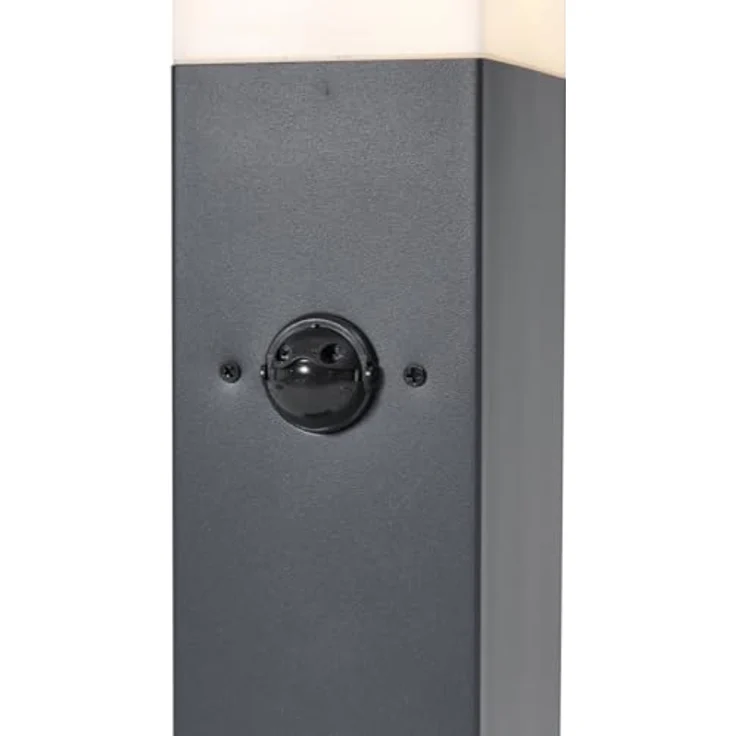 Qazqa Malios Außen Pollerleuchte, Wegeleuchte in Dunkelgrau, max. 15W, dimmbar, IP44, 45cm, e27 Fassung – Bild 5