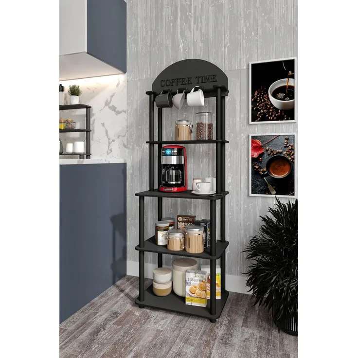 Skye Decor 'Lungo - Black' Kaffeestation, Schwarz, 50 x 140 x 30 cm