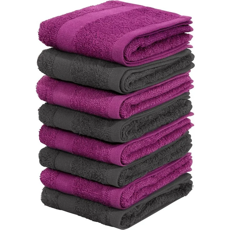 OTTO home Gästehandtücher Vanessa, 8 Gästehandtücher, 30x50cm, in Standard- und Premium-Qualität, Walkfrottee (Set, 8-St), Handtücher mit Bordüre, 100% Baumwolle, einfarbig, weich – Bild 1