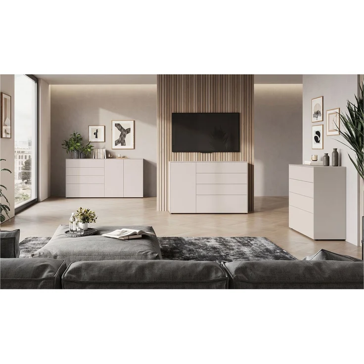 Sideboard Luna / GW-Lomena, Holzwerkstoff, Grau, 182 x 93 x 41 cm – Bild 4