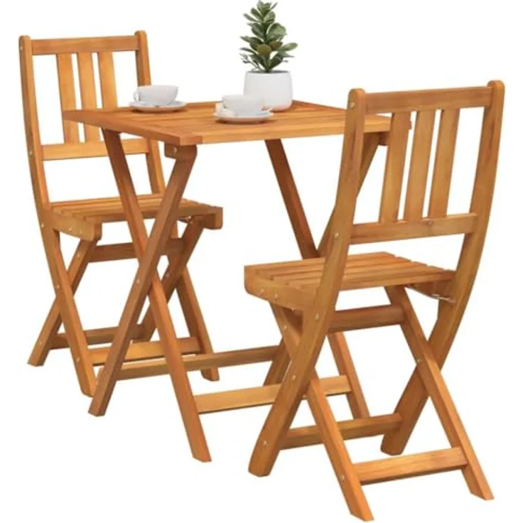 vidaXL Bistrogarnitur 3 pcs Öl-Natur Massivholz Akazie 4105509 – Bild 2