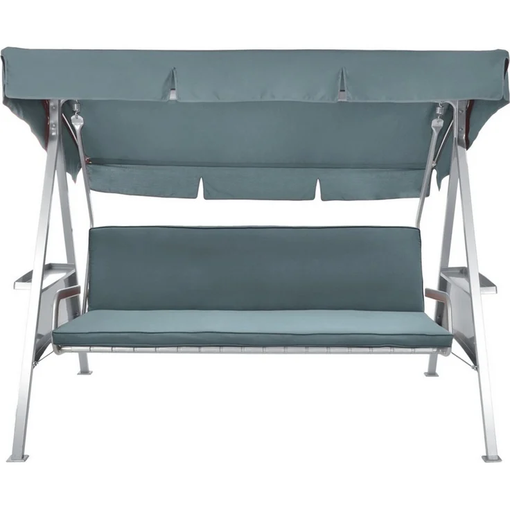 Beautissu Sitzauflage Hollywoodschaukelauflage 3 Sitz 2er Set Loft HS, 180x50cm, Taubenblau, Waschbare Outdoor Auflage für Hollywoodschaukel mit Reißverschluss – Bild 3