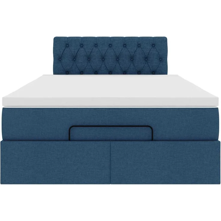 vidaXL Ottoman-Bett mit Matratze Blau 120x200 cm Stoff 3311538 – Bild 5