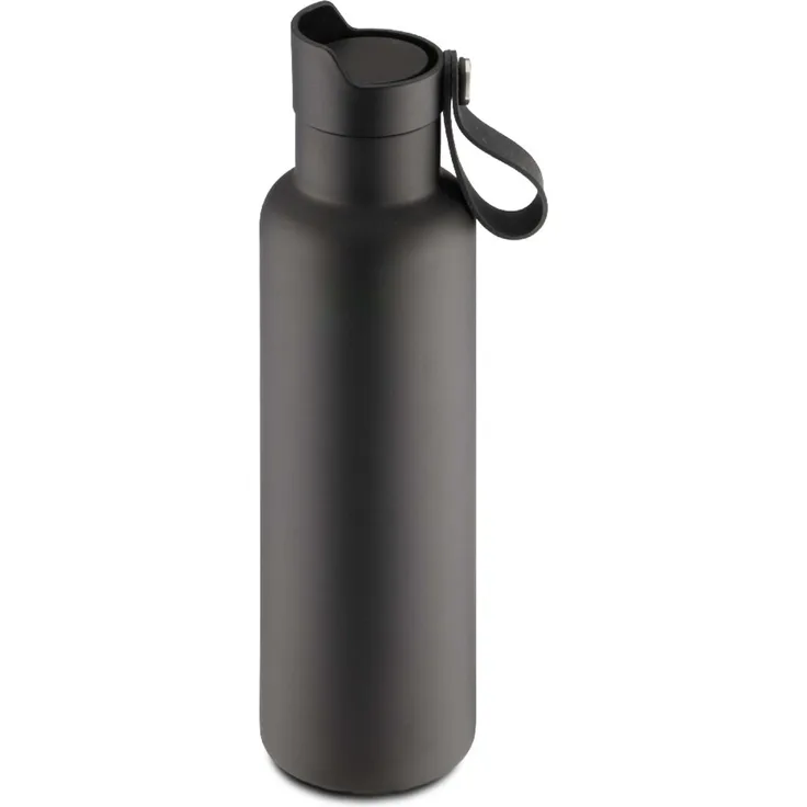 Weis 12682 Edelstahl Trinkflasche vakuumisoliert 700ml schwarz