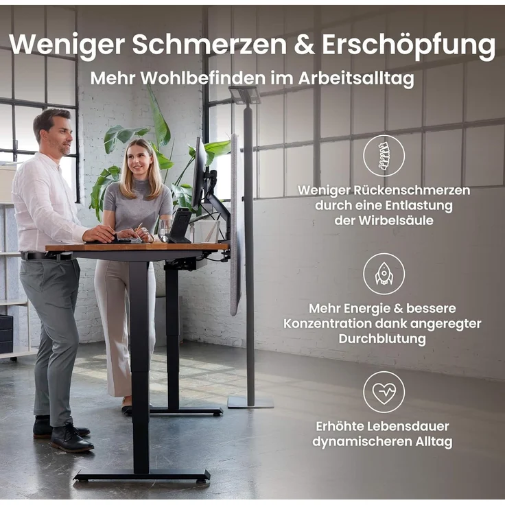 Desktopia Pro X - Elektrisch höhenverstellbarer Schreibtisch / Ergonomischer Tisch mit Memory-Funktion, Weiß, Gestell Grau, 160x80 cm – Bild 4