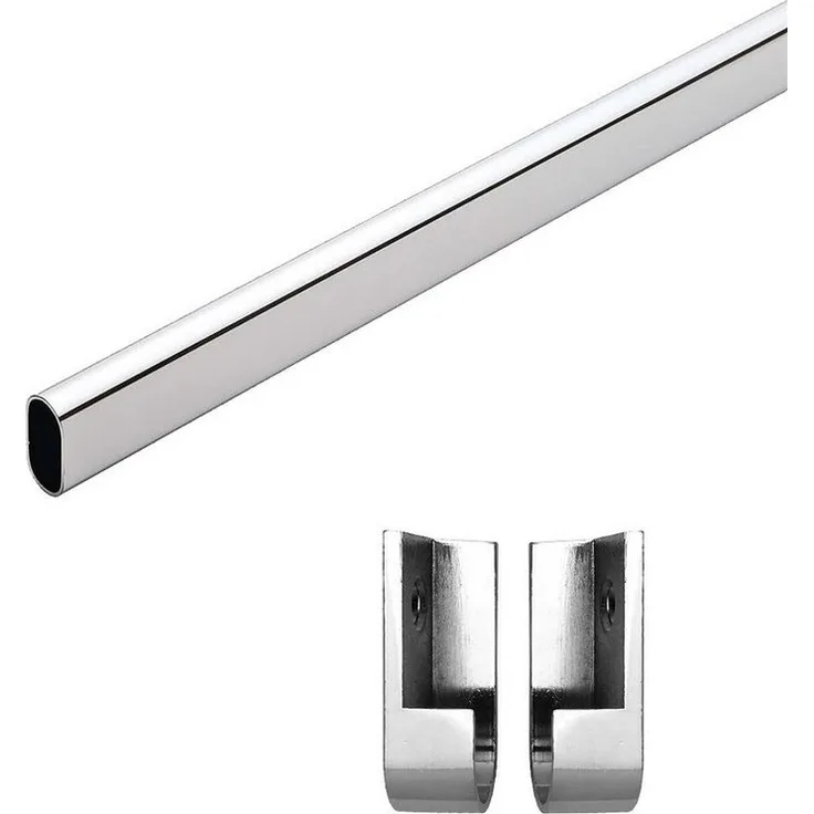 HOOZ Kleiderstange aus Chrom mit Halterung für Ordnung im Schrank (1 St, 50 cm - kürzbar), aus Metall