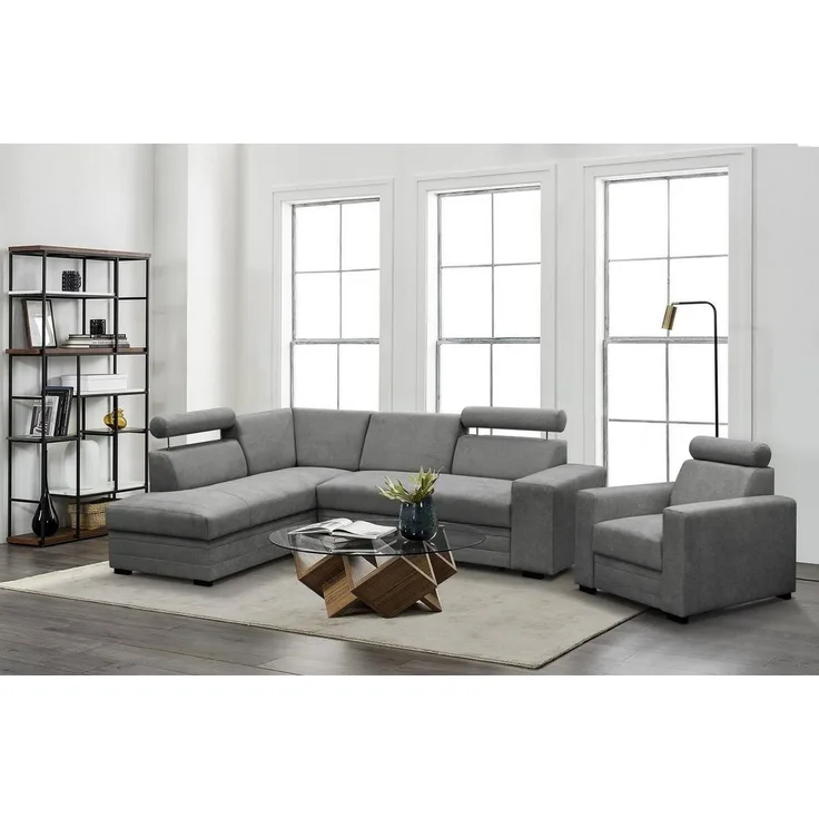 Beautysofa Polstergarnitur Roma Die Lieferung beinhaltet die Lieferung in die Wohnung, (modernes Set Eckgarnitur mit Sessel, Schlaffunktion, Bettkasten, verstellbare Kopfstützen), gepolstertes Ecksofa mit Sessel aus Bonnell-Federn für Wohnzimmer