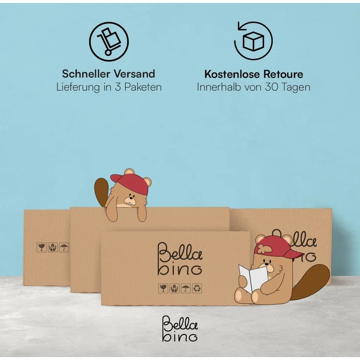 Bellabino 'Vils' Kinderbett 90x200 cm mit großer Schublade, weiß, Kiefer Massivholz, Montessori Bett mit Stauraum, mit abnehmbarem Rausfallschutz und Lattenrost – Bild 10