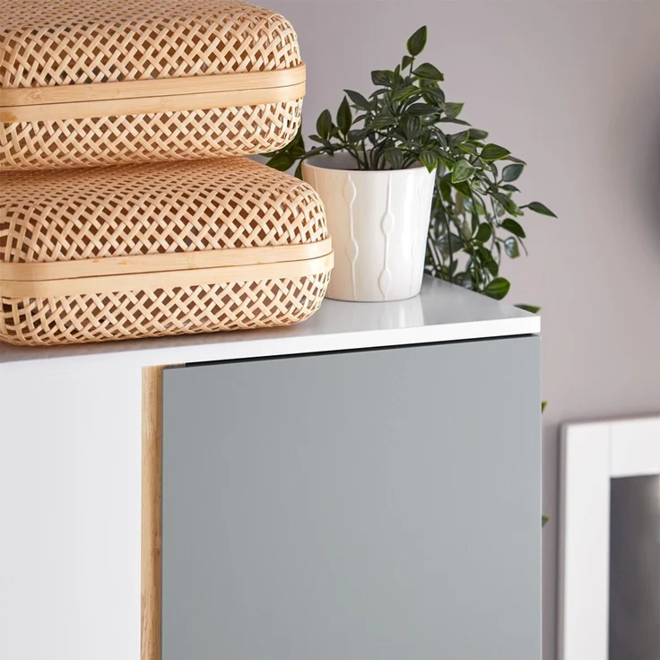 SoBuy BZR76-HG Badezimmer-Hochschrank, MDF, Lackiert, Weiß, 50 x 181 x 30 cm – Bild 6