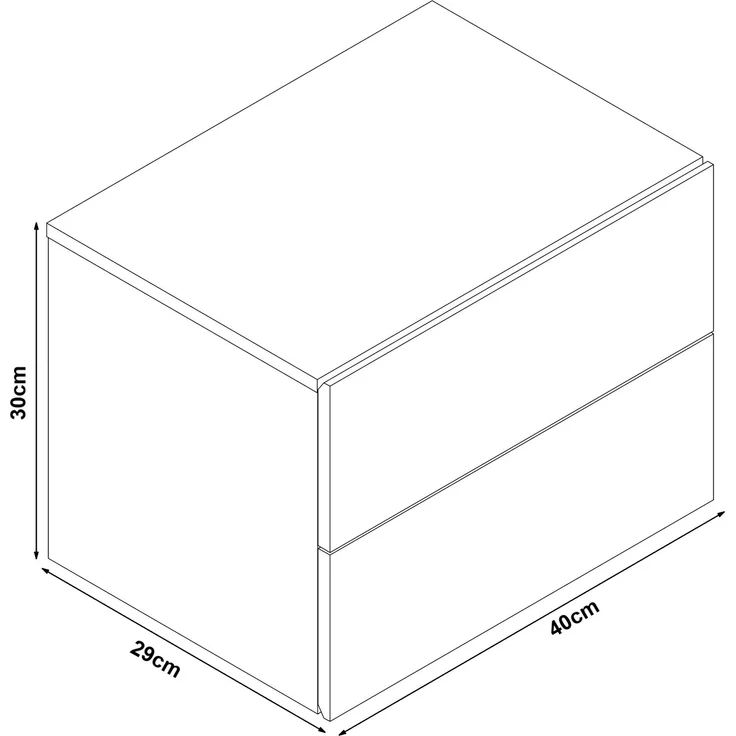 Nachttisch hängend Ampfing mit 2 Schubladen Betonoptik, hell [en. casa] – Bild 5