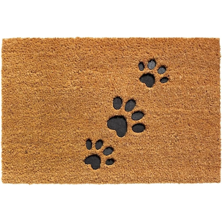 matches21 HOME & HOBBY Fußmatte Kokosmatte Pfoten geprägt natur als aussen Sauberlaufmatte, rechteckig, Höhe: 15 mm, Rutschfeste Kokos-Türmatte als Outdoor Schmutzfangmatte 40x60 cm – Bild 3