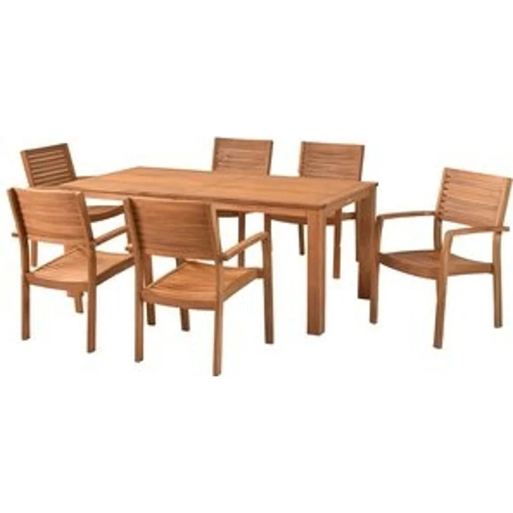 MERXX Garten-Essgruppe »Batavia«, (Set, 7-tlg), moderne Landhausoptik in warmen Holznuancen – Bild 6