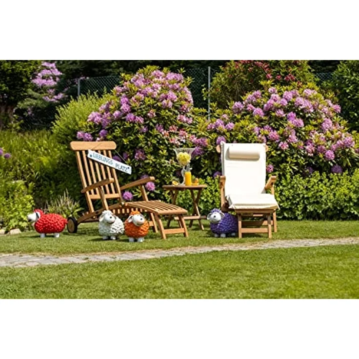 Kai Wiechmann Gartenliege Hochwertiger Teak Deckchair mit Rad als wetterfester Liegestuhl, verstellbarer Teak Relaxsessel mit Fußablage – Bild 2