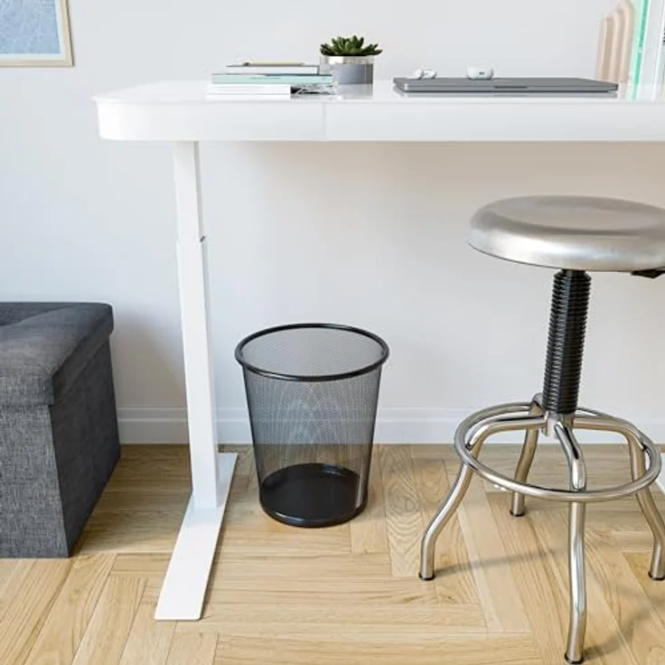 Seville Classics Abfalleimer aus Stahlgeflecht, rund, für Müll oder Recycling im Haus, Büro oder Garage, Schwarz, 2 Stück – Bild 4