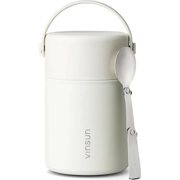 Vinsun Lunchbox Thermobehälter für Essen 800ml inkl. Löffel, doppelwandig isoliert, Edelstahl, BPA frei, auslaufsicher, bruchfest, für warme und kalte Speisen – Bild 4