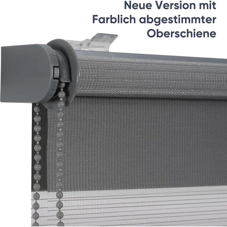Sekey Doppelrollo Klemmfix ohne Bohren für Fenster, Doppelrollo 95 cm breit, Duo Rollo Jalousie Sonnenschutz, 95x210 cm, Dunkelgrau – Bild 7