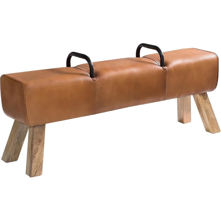 riess-ambiente Sitzbank TURNBOCK 134cm hellbraun, mit Echtleder-Bezug