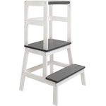 BOMI® Babystuhl Swubi aus Holz für Kinder ab dem Stehalter | Hocker zweistufig extra hoch | Trittschemel, Tritthocker für Mädchen und Jungen | Schemel mit 2 Stufen für Kinderzimmer und Küche