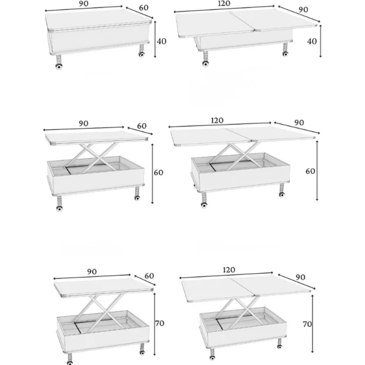 Skye Decor 'Helsinki - White' Couchtisch, Weiß, 120 x 70 x 90 cm – Bild 6