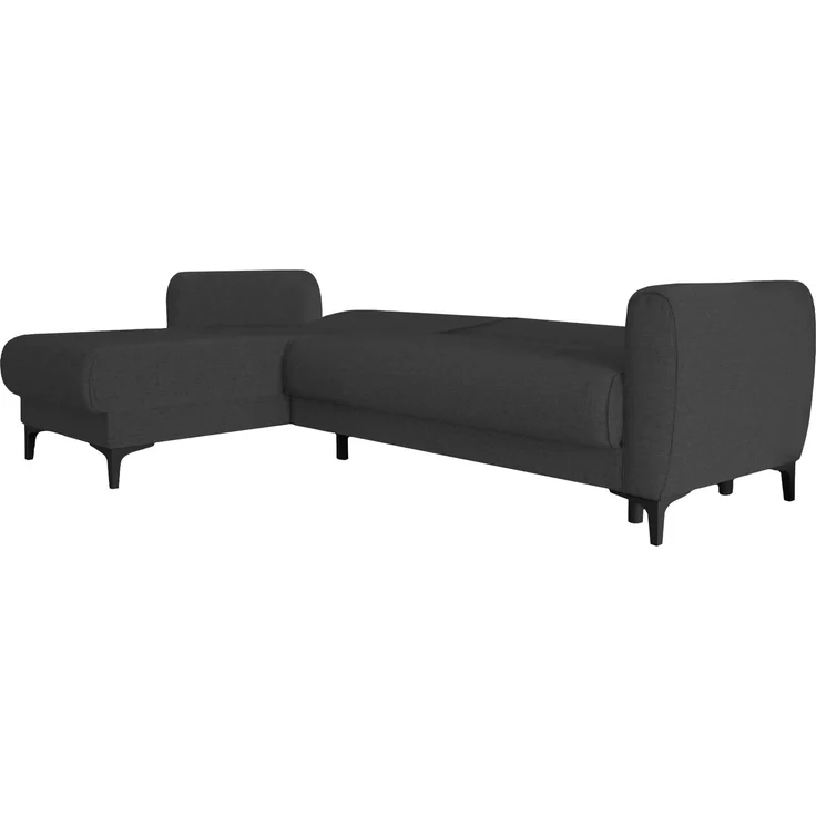 Dmora Schlafsofa mit Halbinsel Aber, Wende-Ecksofa, Modernes Sofa mit Stauraum, Chaiselongue und 3 Kissen, 230 x 153 x 85 cm, Anthrazit – Bild 5