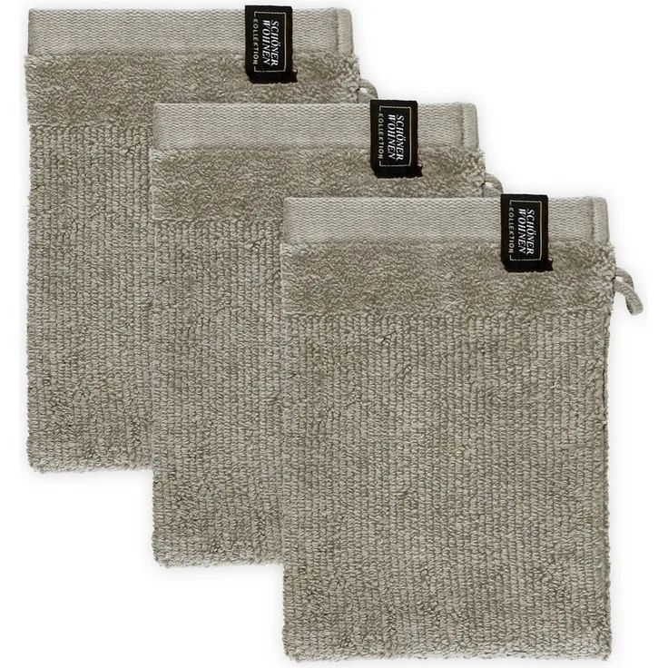 SCHÖNER WOHNEN-Kollektion Waschhandschuh Sense, (Packung, 3-St)