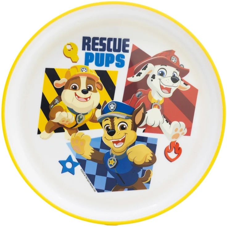Paw Patrol Kinder Teller mit rutschhemmender Basis Premium Bicolor für Esstisch und Alltag – Bild 1