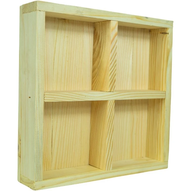 Kistenkolli Altes Land Allzweckkiste Kleine Holzkiste Alma mit 4 Fächern in natur Teekiste Dekorationskiste (Spar-Set) – Bild 3