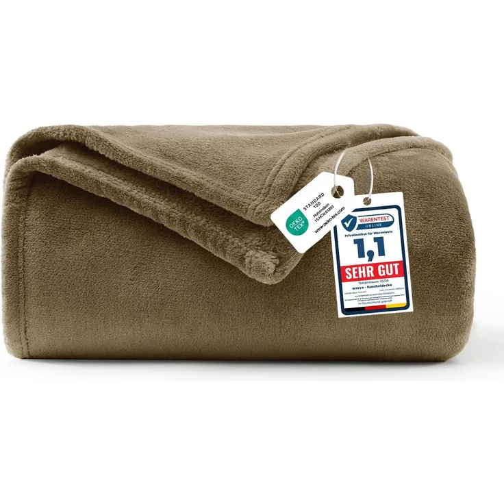 WAVVE Kuscheldecke Camel Decke – Flauschige Fleecedecke 150x200 cm, Warme Sofadecke & Wohndecke, Weicher Sofaüberwurf XL für Couch & Bett