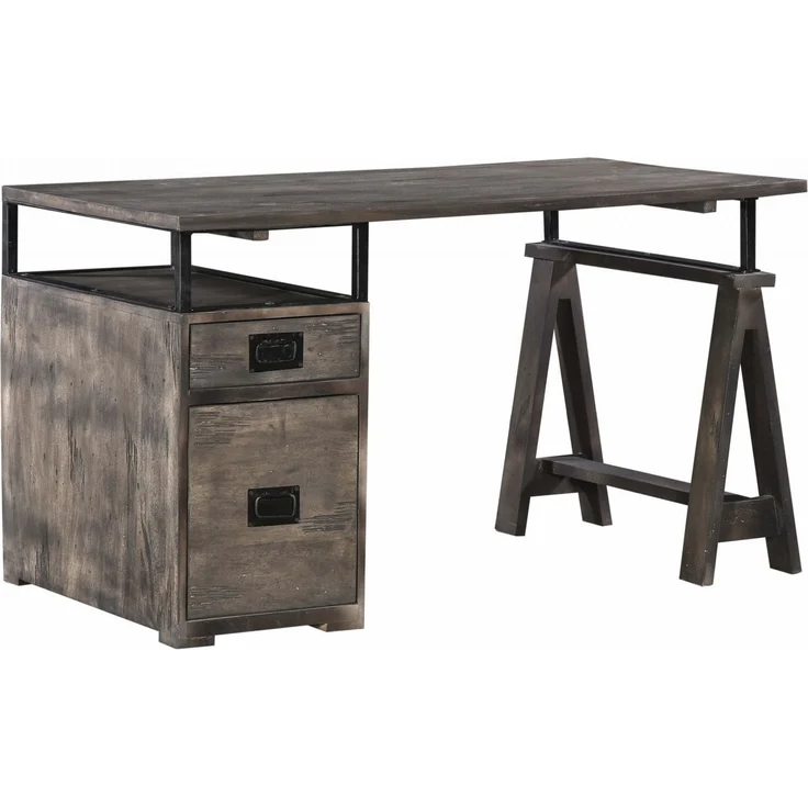 Schreibtisch Mango 140x78x80 grau lackiert RAILWAY #229 – Bild 1
