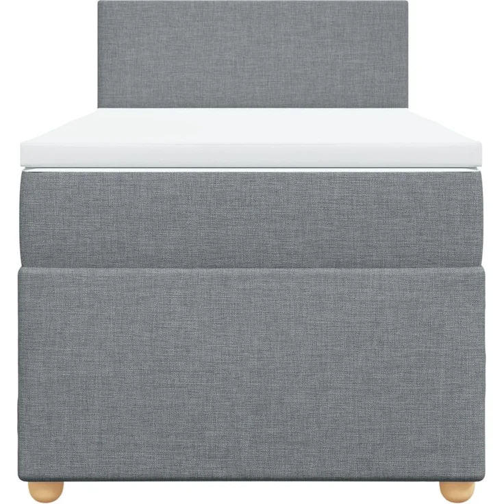 vidaXL Boxspringbett mit Matratze Hellgrau 90x200 cm Stoff 3288856 – Bild 6