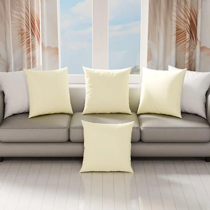 Petti Artigiani Italiani - 1 Paar Kissenbezüge 50 x 50 cm aus Mikrofaser, Dekokissen für Schlafzimmer, Sofa, Set mit 2 Kissenbezügen, doppelseitiger Kissenbezug weiß und cremefarben – Bild 3