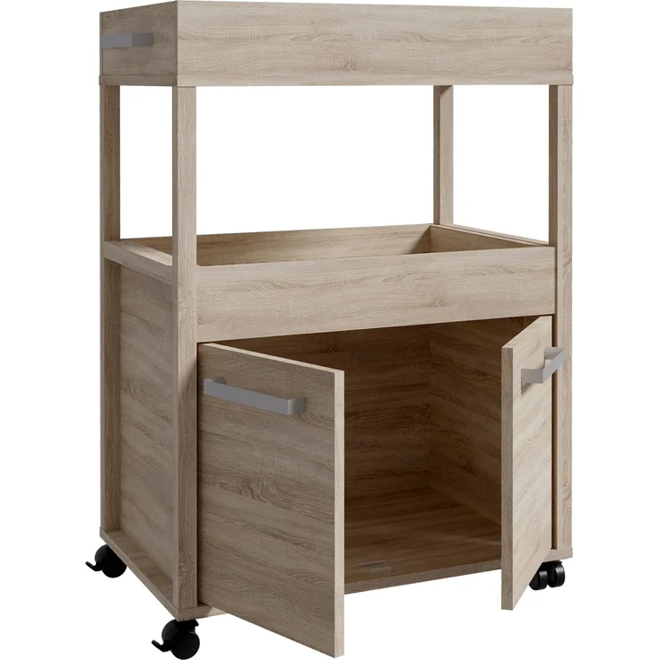 FORTE Home Bar Barschrank mit Rollen, Holzwerkstoff, Beige, 60 x 88,5 x 40 cm – Bild 5