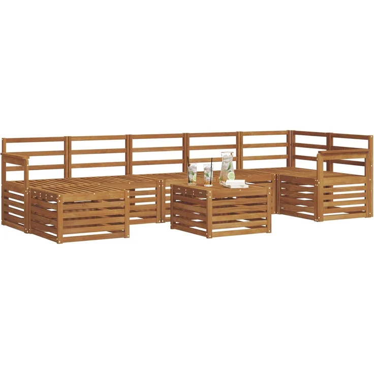 vidaXL Outdoor-Sofagarnitur 8 stk. 8-Sitzer Natur Massivholz Akazie 3375194 – Bild 3