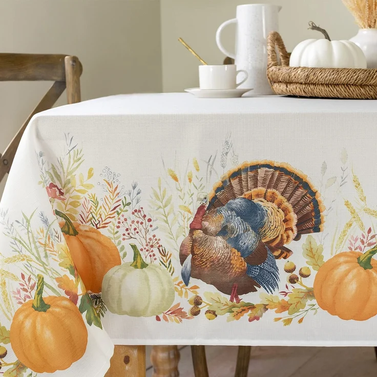 Benson Mills Bedruckte Tischdecke für Erntedankfest, Ernte- und Herbstmotiv, rechteckig, 152,4x304,8 cm
