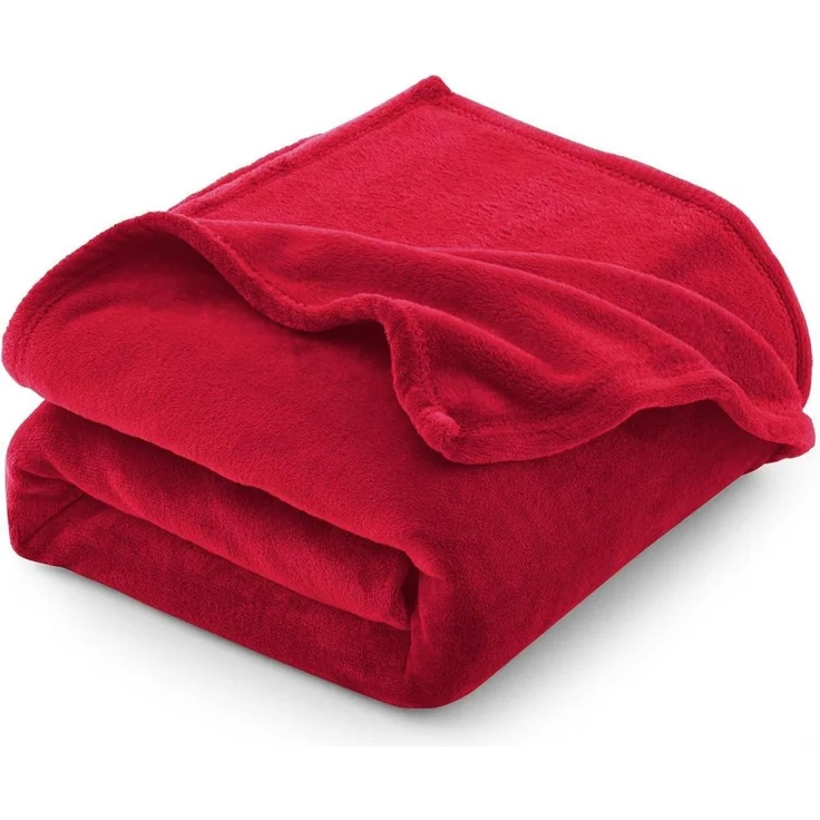 Kuscheldecke 230x270cm flauschig Fleecedecke Sofa rot 270 x 230 cm Rot – Bild 1